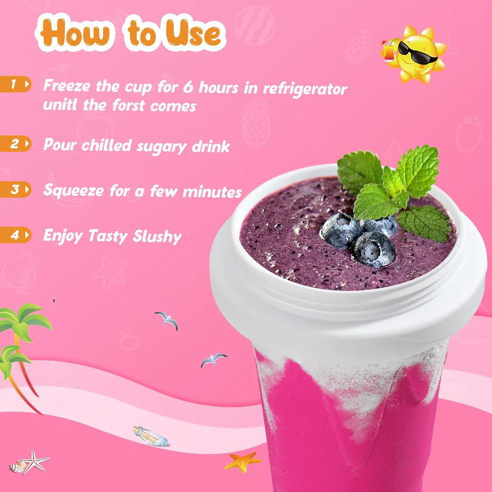 Reusable Squeeze Slushy Cup – DIY Frozen Drink Maker