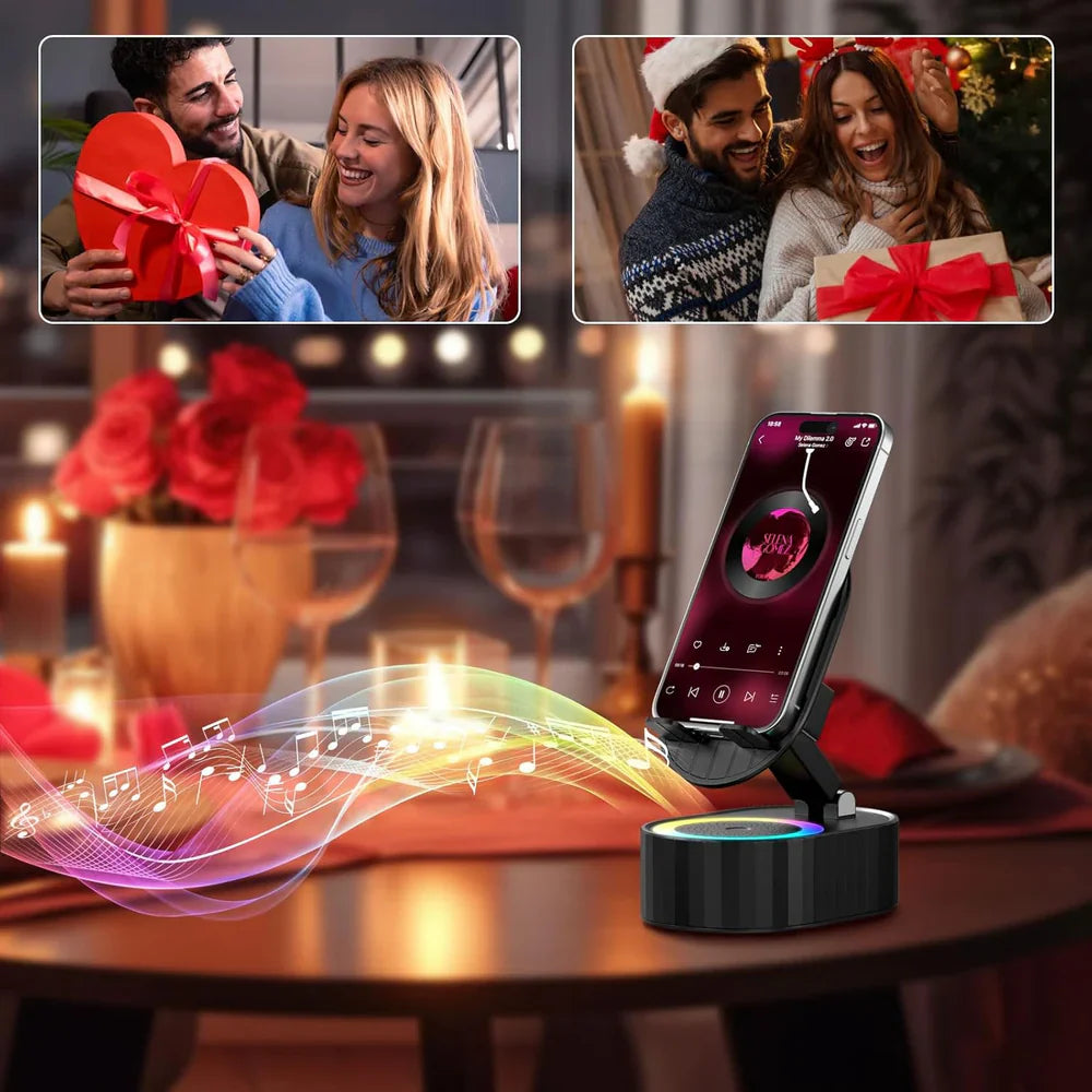 Wireless Charging Phone Stand with Built-in Bluetooth Speaker