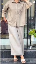 Modern Linen Floral Applique Co-Ord Set