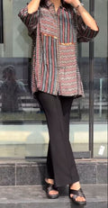 Fashion Floor India Boho Grid Ajrakh Print Multi-Pattern Shirt