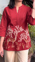 Stylish Nature Print Cotton Kurti