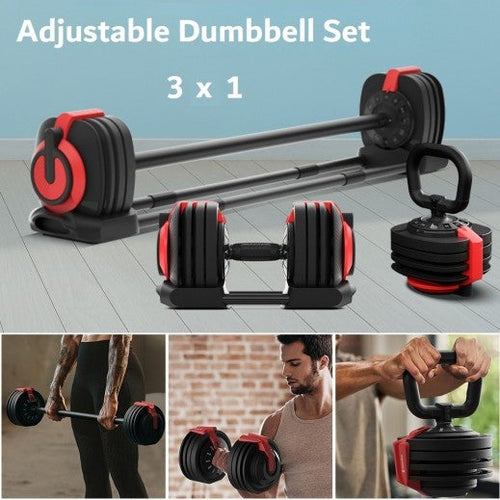 Adjustable Dumbbell and Barbell Set for Home Gym