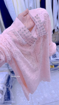 Exquisite Embellished Blouse with Lace and Pearl Detailing