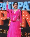 Gorgeous Pink Color Embroidered Top With Designer Lehenga