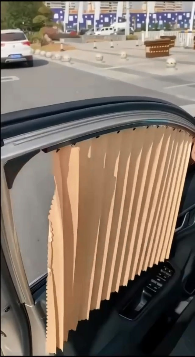 Universal Pleated Car Window Sunshade Curtain