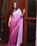 Dual Pink Shaded Georgette Beautiful Sequin Embroidery Work Party Wear Saree