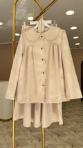 Women’s Elegant Peter Pan Collar Layered Jacket Dress