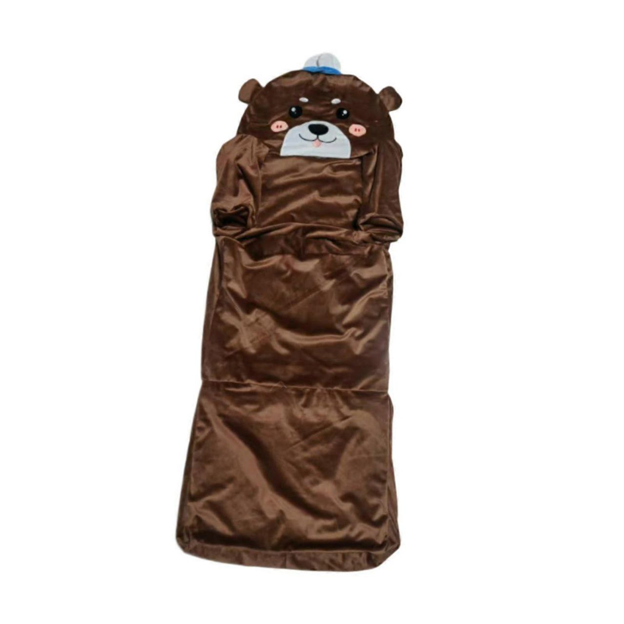 Kids Plush Bear Sofa Chair with Foldable Sleeping Mat