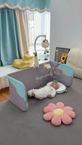 Happy Panda Soft Baby Playpen with Padded Mat and Hanging Mobile