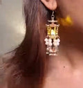 Elegant Pearl Drop Earrings with Gold Accents