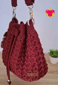 Handcrafted Crochet Drawstring Sling Bag
