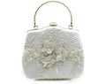 Elegant Floral Embroidered Clutch with Top Handle