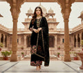 Black Faux Georgette Heavy Embroidered Pakistani Salwar Kameez Suit Set