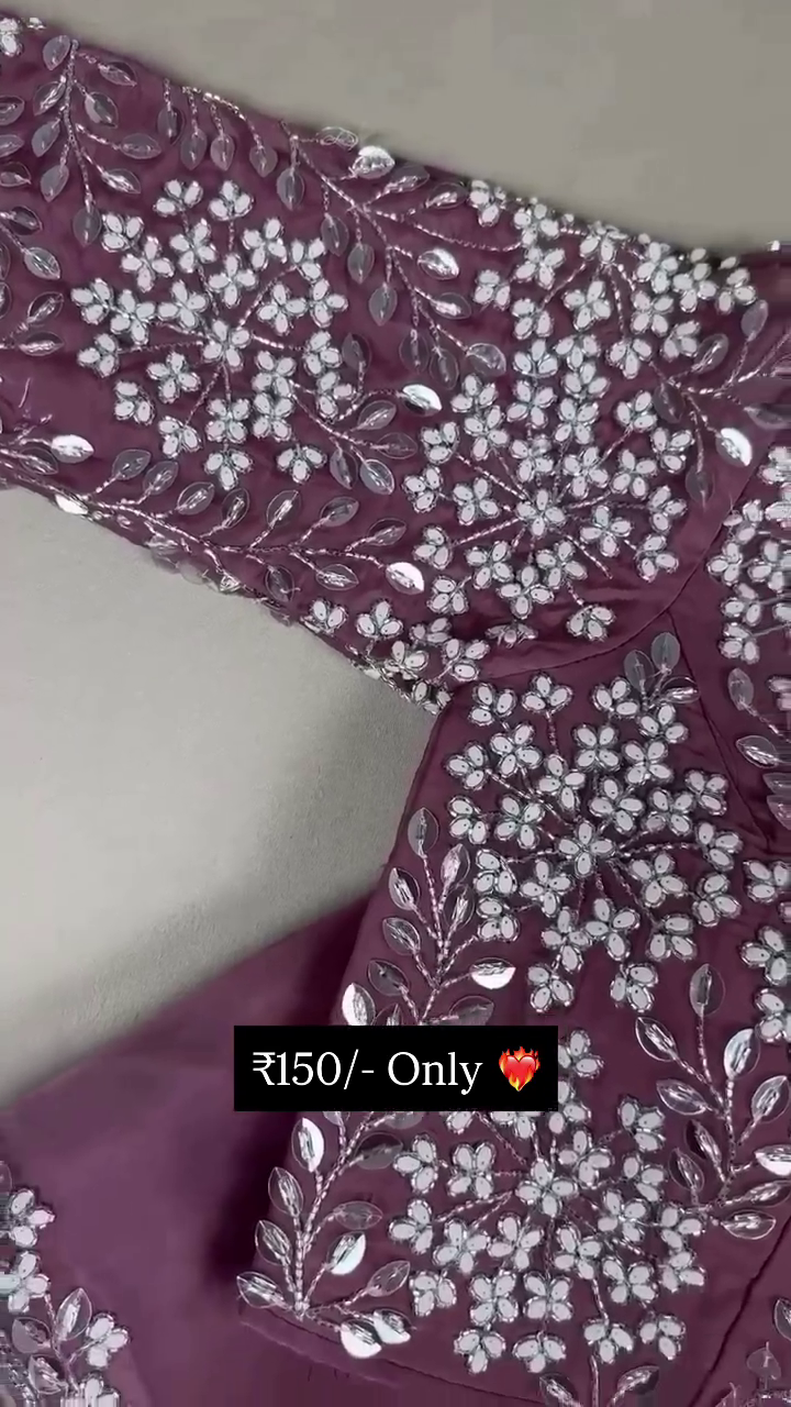 Embroidered Partywear Dupatta – Floral Border with Mirror Work