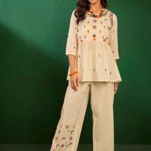 Pure Cotton Top with Palazzos Co-ord Set