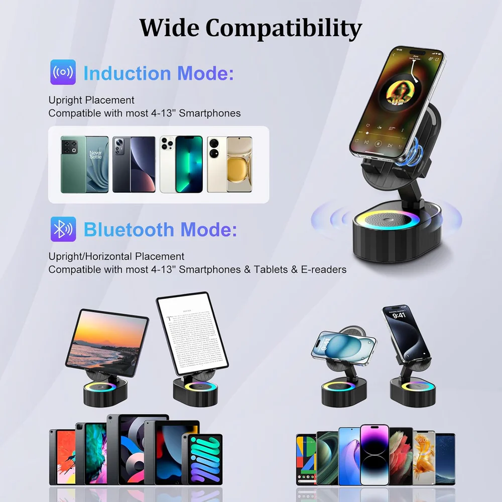 Wireless Charging Phone Stand with Built-in Bluetooth Speaker - Image 7
