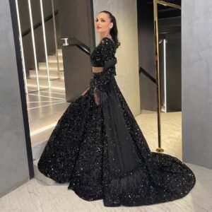 Black Color Sequins Work Heavy Lehenga Choli