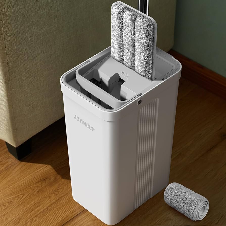 Flat Mop Bucket Set with Self-Cleaning Wringer System - Image 2