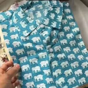 Cotton Elephant Print Casual Shirt
