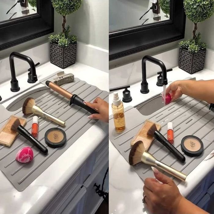 Roll-Up Silicone Kitchen Sink Drying Mat - Image 3
