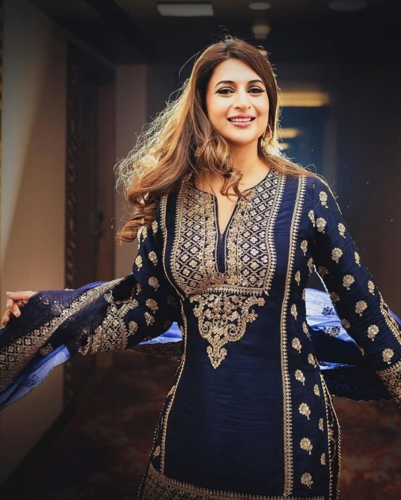 Navy Blue Color Sequence Work Sharara Suit - Photo 3