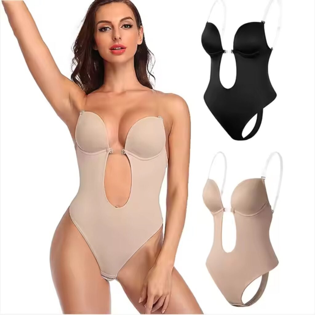 Women's Shapewear Bodysuit with Plunge Neckline - Photo 3