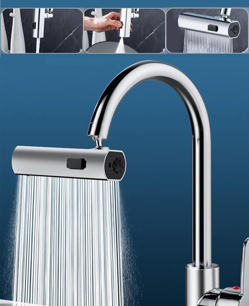 360° Rotating Kitchen Faucet Sprayer with Dual Water Modes - Photo 1