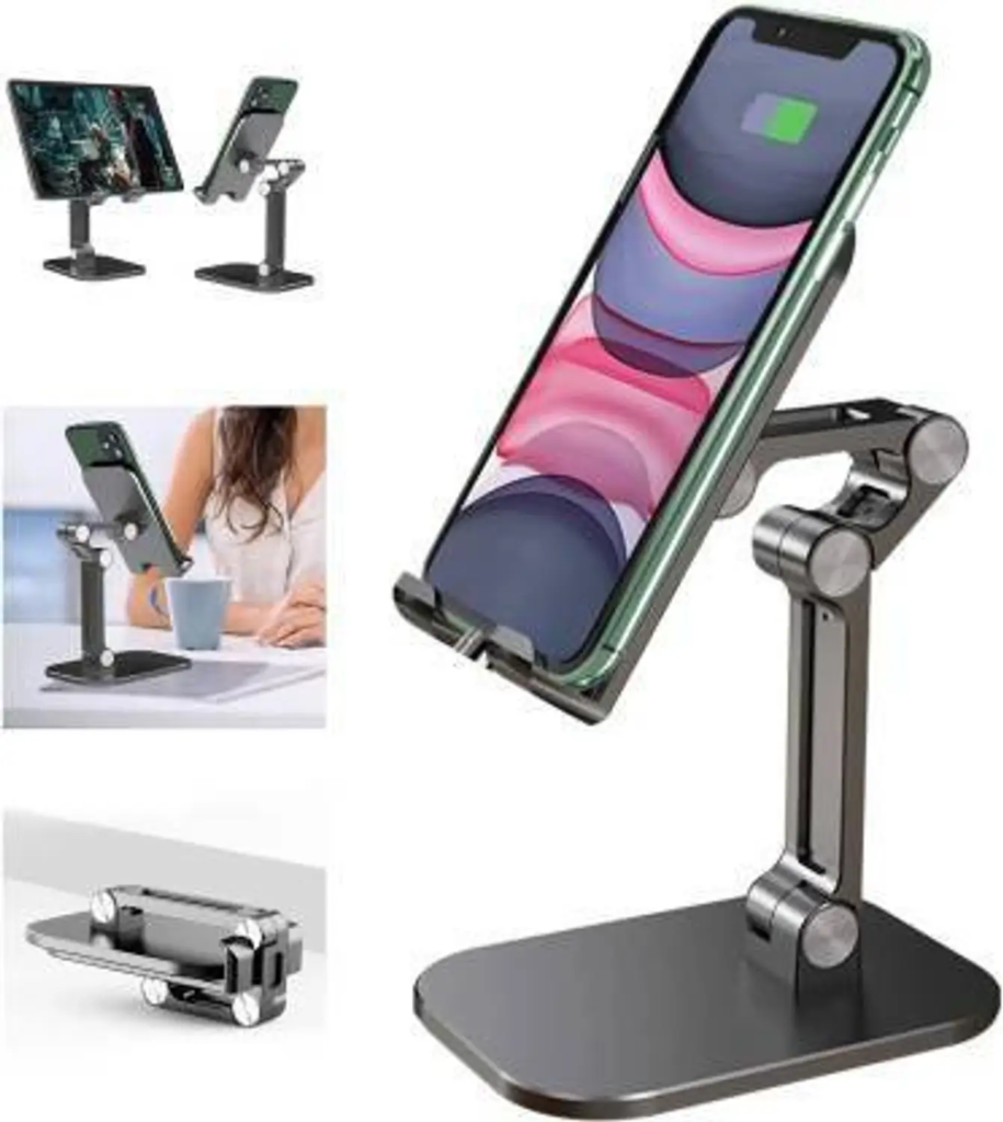 Adjustable Foldable Aluminum Mobile Phone & Tablet Stand - Photo 1