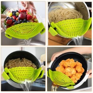 Clip-On Silicone Pot Strainer – Universal Kitchen Colander