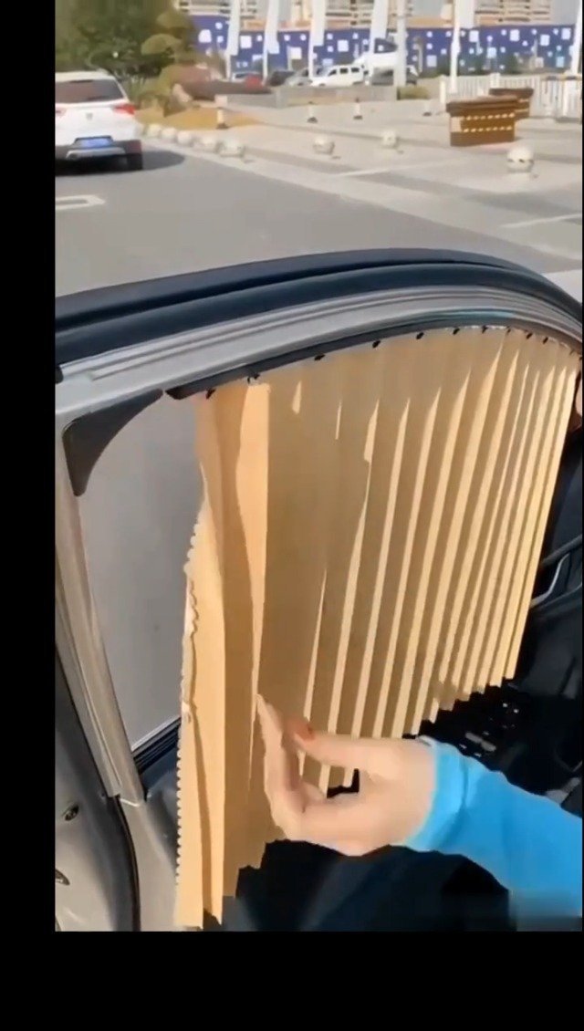 Universal Pleated Car Window Sunshade Curtain - Image 2