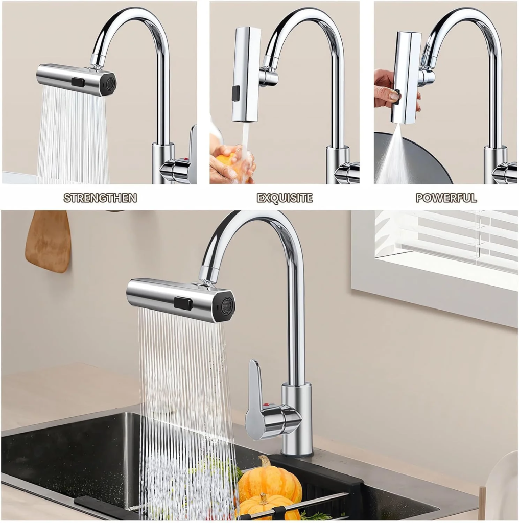 360° Rotating Kitchen Faucet Sprayer with Dual Water Modes - Photo 3