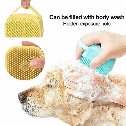 Pet Bath Brush with Built-In Soap Dispenser - Image 4