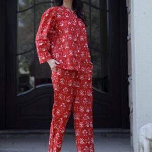 Floral Printed Pure Cotton Co-Ords Set
