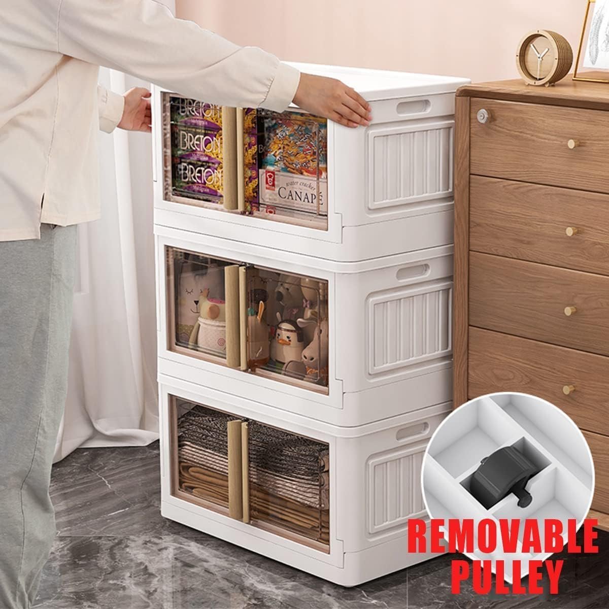Stackable Multi-Purpose Storage Box with Transparent Doors - Image 5