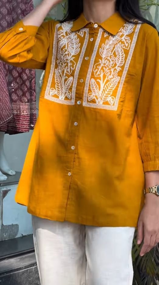 Floral Embroidered Short Kurti - Image 2