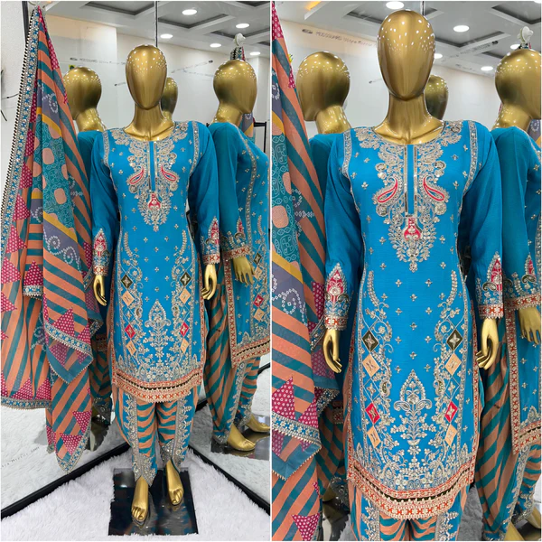 New Designer Top with Dhoti Salwar & Dupatta ? Chic & Contemporary - Image 2