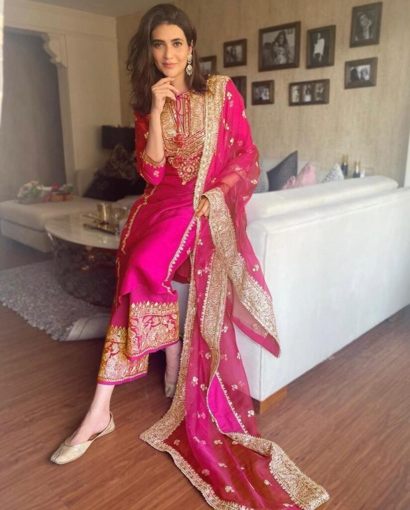 Pink Color Embroidery With Sequence Work Palazzo Suit - Photo 1