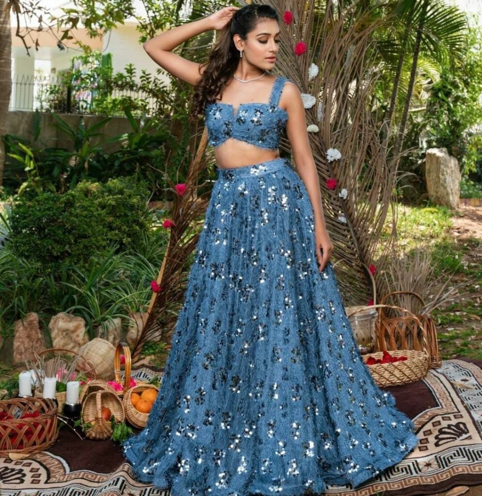 Blue Color Beautiful Sequins Work lehenga Choli - Photo 5