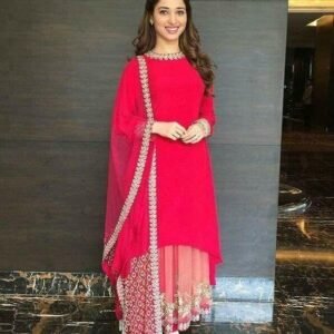 Pink Color Embroidery Work Anarkali Suit