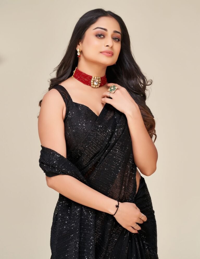 Black Color Beautiful Sequence Work Saree