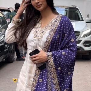 White Color Embroidery With Sequence Work Salwar Suit