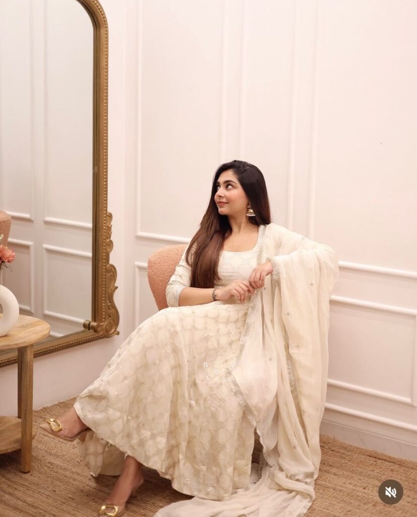 White Color Heavy Embroidery Work Gown - Photo 1