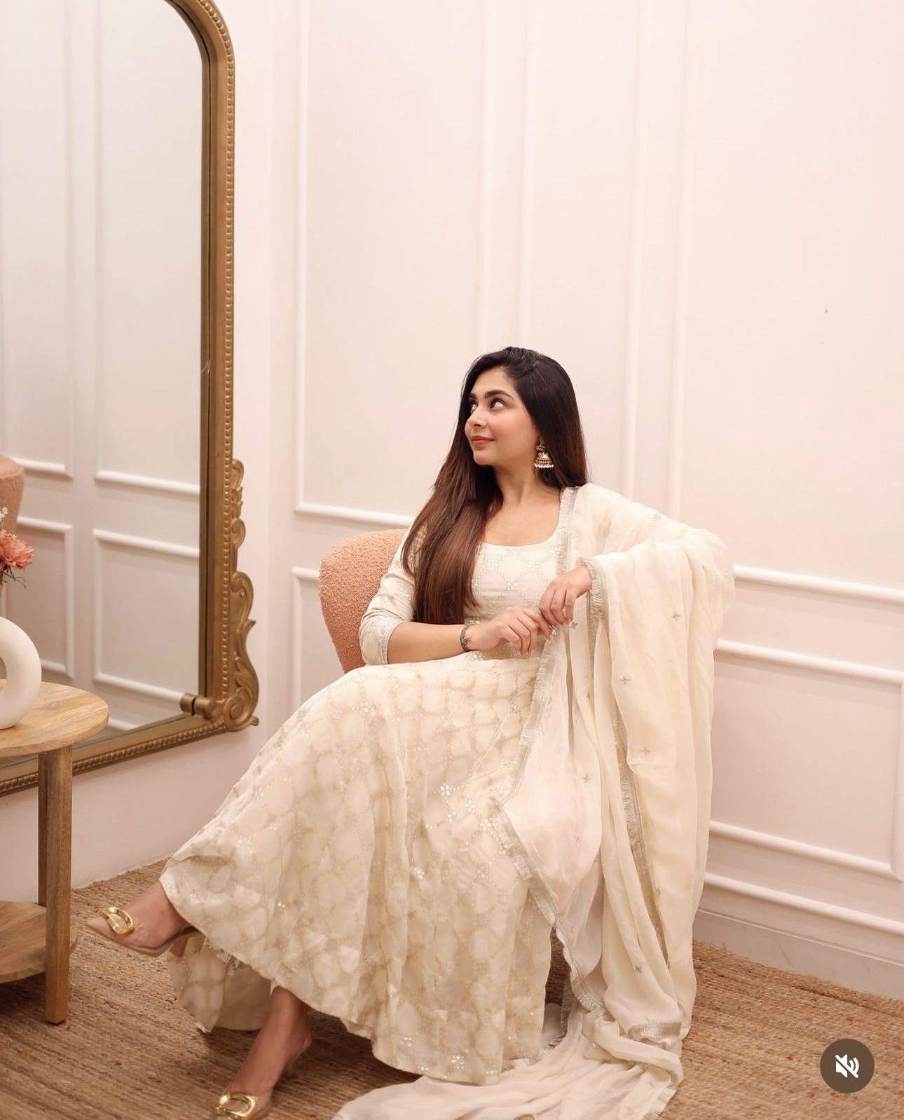 White Color Heavy Embroidery Work Gown