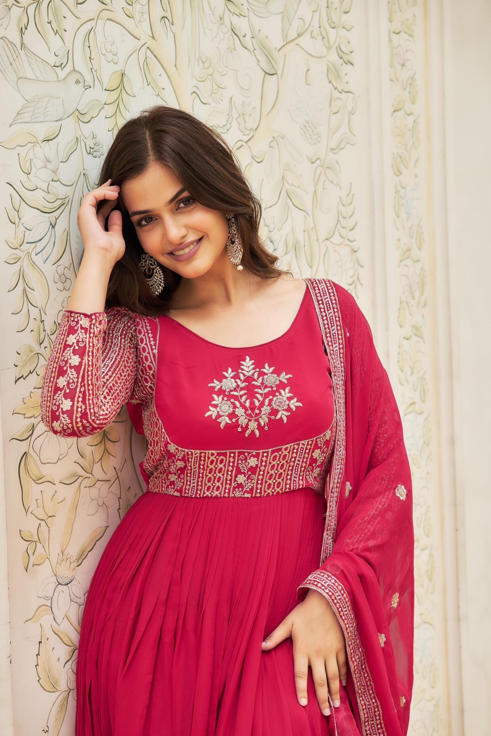 Pink Color Designer Festival Wear Gown - Image 3
