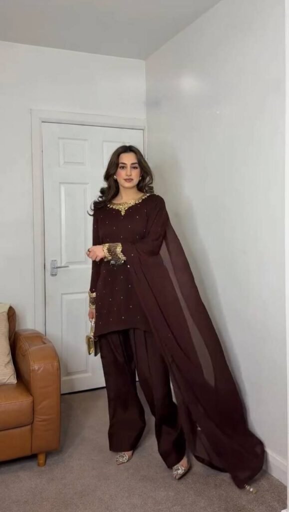 Embroidery Sequence Work Maroon Color Suit - Photo 2
