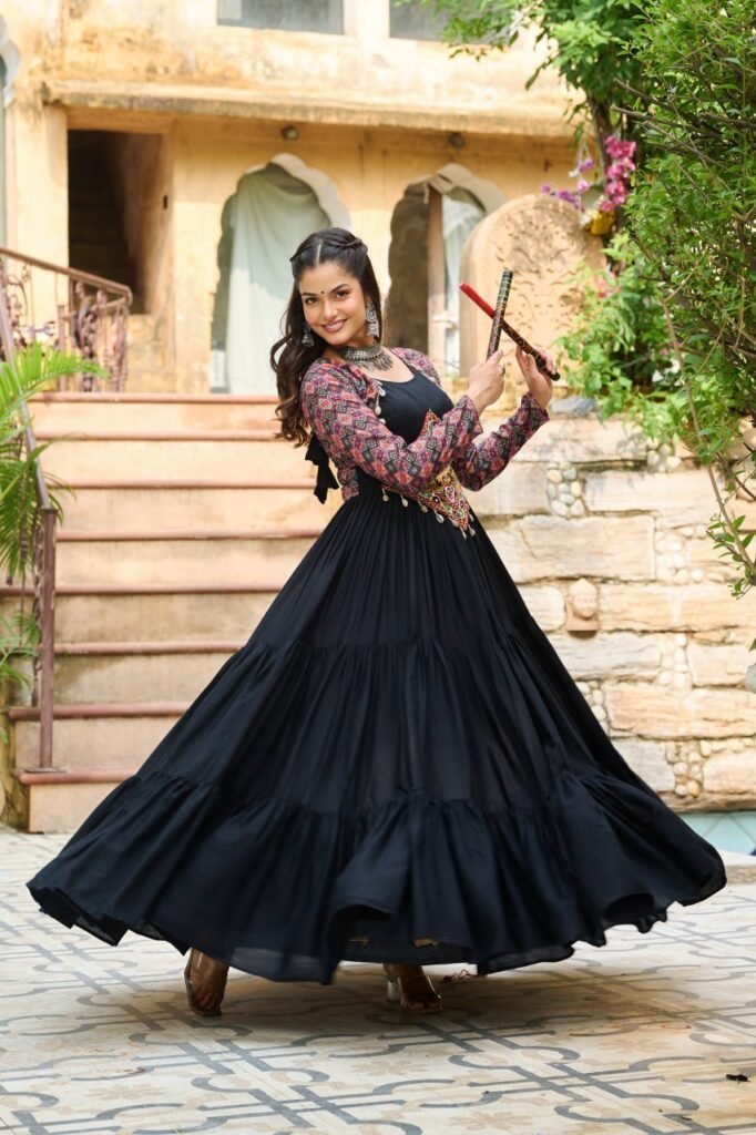 Designer Black Color Multi Work Gown - Photo 5