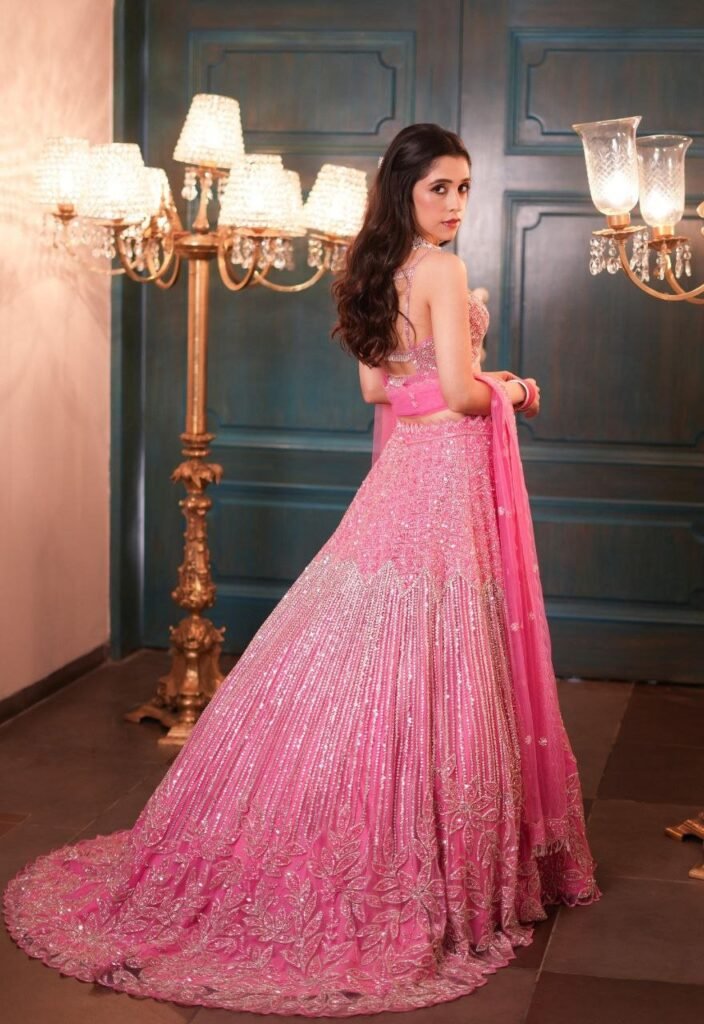 Pink Color Embroidered Net Lehenga Choli - Photo 2