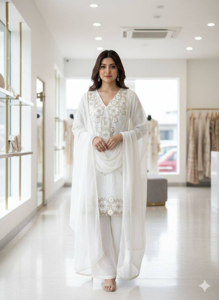 Georgette Sequence Embroidery Palazzo Set - Photo 2