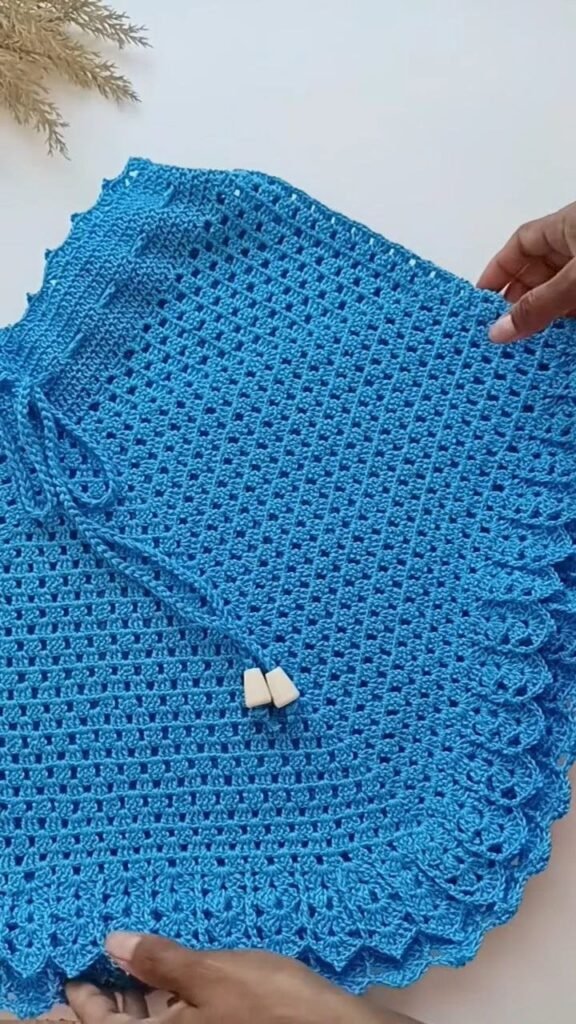Blue Crochet Bralette Crop Top - Photo 4