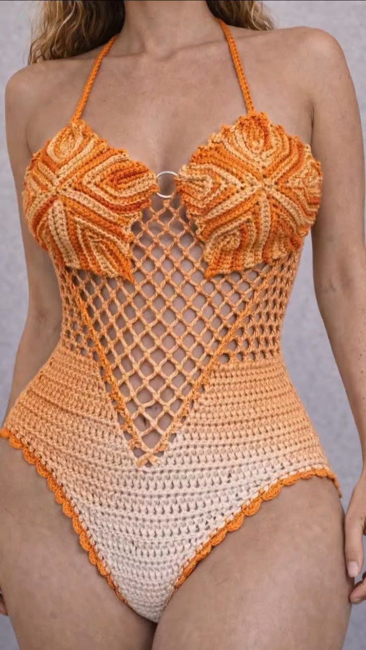 White Crochet Tie-Up One-Piece Swimsuit
